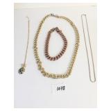 LARGE LINK CHAIN NECKLACES GOLD TONE COPPER TONE