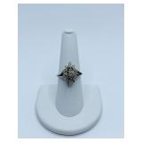 DIAMOND CLUSTER RING SZ. 7.5 - 4.68 GRAMS
