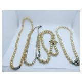 PEARL STYLE NECKLACES ONE STRAND HAND KNOTTED
