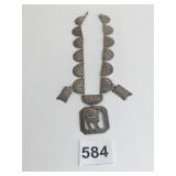 STERLING 925 PERU NECKLACE LLAMA CUT OUT PENDANT