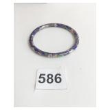 ASIAN CLOISONNE ROYAL BLUE BANGLE BRACELET