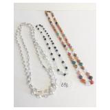 BEADED NECKLACES POLISHED STONE NECKLACE