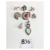 SINGLE UNMATCHED EARRINGS SILVER TONE LOCKET