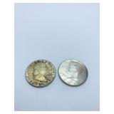 1 1964 FRANKLIN 1/2 DOLLAR AND (1) 1960 1/2