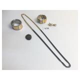 BRACELET HINGED TWO TONE METAL ELASTIC BRACELET