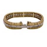 14K WHITE AND YELLOW GOLD BRACELET W/ CENTER BAND
