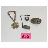 STERLING BAND TARNISHED STERLING PILL BOX WITH