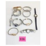 GROUP OF WATCHES BRACELETS KIRK PEWTER CUFF