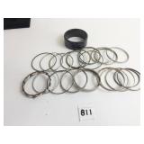 GROUP OF BANGLE BRACELETS SILVER TONE METAL BLACK