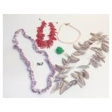 SEASHELL NECKLACES PURPLE RED PLUS
