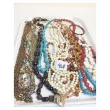 GROUP OF BEADED AND CHAIN NECKLACES
