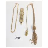 WRISTWATCH JAMAR TASSEL PENDANT MONET GOLD TONE
