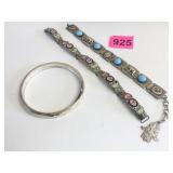 MOSAIC PANEL BRACELET MADE IN ITALY ENAMEL BANGLE