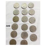 LIBERTY DOLLARS 1971-1978 - 17 COINS