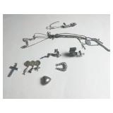 SILVER TONE METAL RICK SHAW ORIENTAL COIN BAR PIN