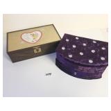 PURPLE VELVET JEWELRY BOX ORGANIZER VINTAGE