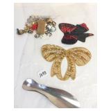 SHOEHORN DECORATIVE IRON ON SEQUIN BOWS GOLD