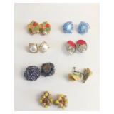 GROUP OF EARRINGS CLIP ON SCREW BACK