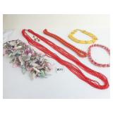 MULTI STRAND SEASHELL NECKLACE 48" DROP EARRINGS