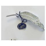CAPRI SILVER TONE LEAF PIN WITH ORIGINAL TAG