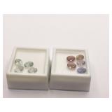 9 GEMSTONES INCL. PRASIOLITE, TANZANITE SUNSTONE
