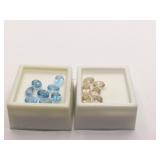 14 GEMSTONES SWISS BLUE TOPAZ AND CHAMPAGNE