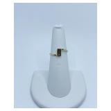 18K RING RECTANGLE PURPLE STONE TESTS 18K GOLD