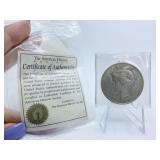 1922 PEACE DOLLAR W/ COA
