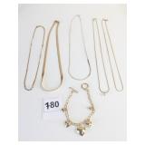 SILVER 925 CHAIN NECKLACE GOLD TONE NECKLACES