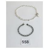 STERLING SILVER NECKLACE WITH HEART PENDANT 7"