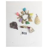 SHOE CLIP LEAF GOLD TONE BRACELET WITH COLOR