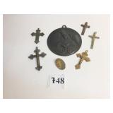 LARGE 3-1/4" METAL RELIGIOUS ICON PENDANT MATKA