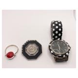 ISAAC MIZRAHI LIVE BLACK POLKA DOT SURROUND AND