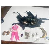 FEATHER MASK BEST MOM RIBBON PIN MISC BEADS