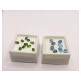 CHROME DROP SIDE 6- 4MM AND 7 - 5MM OVAL BLUE