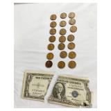 WHEAT PENNIES, NY TRANSIT COIN, ELIZABETH II