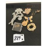 CORA HAT PIN WITH BLUE STONES BUTTERFLY WITH BLUE