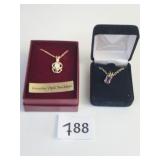 VAN DOREN BOXED OPAL NECKLACE SILVER TONE PENDANT