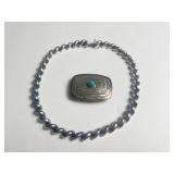 SILVER 925 ITALY NECKLACE SW DESIGN BUCKLE