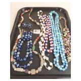ASSORTED BEADED NECKLACES POLISHED STONE RETRO