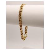 14K GOLD BRACELET DOUBLE LINK - 10.85 GRAMS 7.25"
