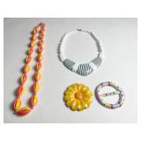 PLASTIC BEADED JEWELRY BELT BUCKLE FLOWER MIRROR