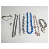 BEADED NECKLACES SILVER TONE CHAIN NECKLACES