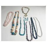 BEADED NECKLACES WOOD BLUE POSSIBLY TURQUOISE