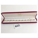 14K GOLD BRACELET PURPLE STONES POSSIBLY AMETHYST