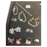 RHINESTONE BRACELETS EARRINGS BUTTERFLY PIN