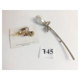 AURORA BOREALIS CARDED PIN MADE IN AUSTRIA 6"