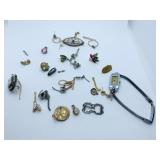 BULOVA SWISS MADE WATCH, BAR PIN W/ BLUE CENTER