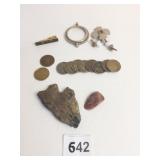 PARTIAL ARROWHEAD POLISHED STONE TOKENS TOYS FOR