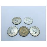 (5) 40% SILVER FRANKLIN HALVES
